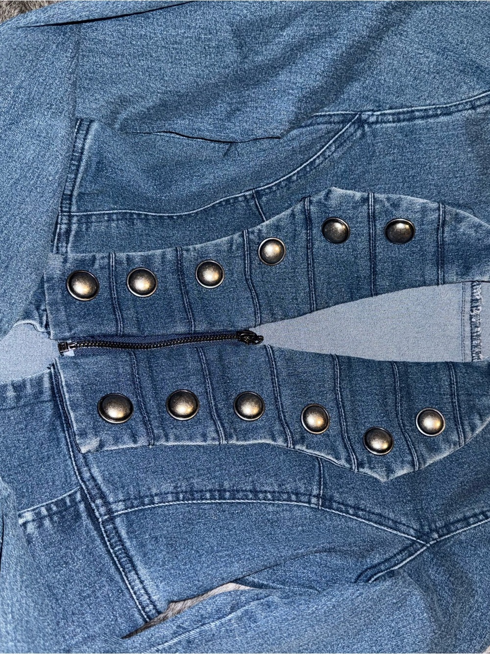 Forever 21 Blue Denim Jacket with Snap Button Detail